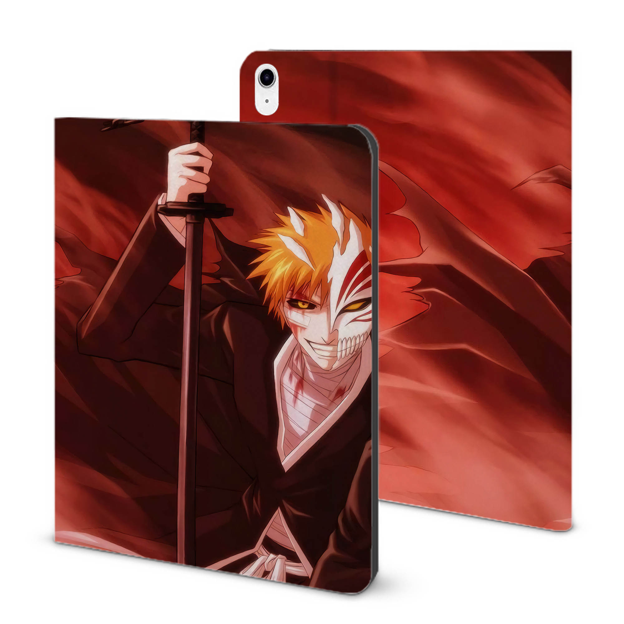 （画像用） ブリーチ BLEACH IPad ケース ブック型 PUレザー TPU 耐衝撃 軽量 薄型 ペン収納なし 全面保護 IPad 各モデル対応